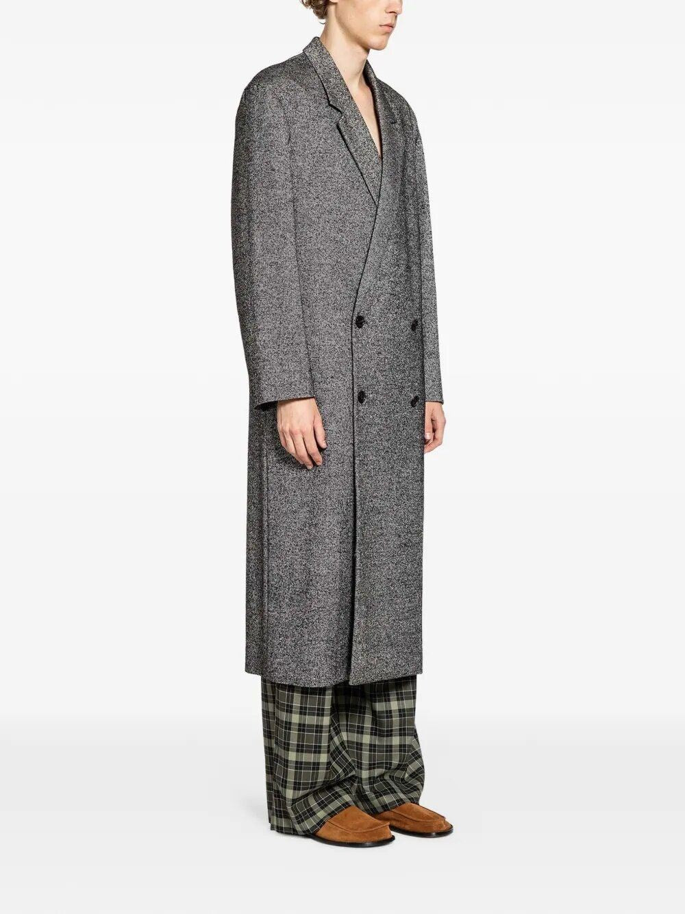 Loewe Men Double-Breasted Wool Blend Coat LOEWE