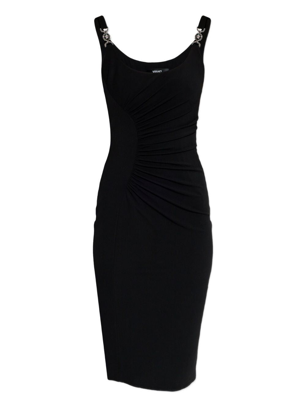 Versace Women Draped Sleeveless Midi Dress
