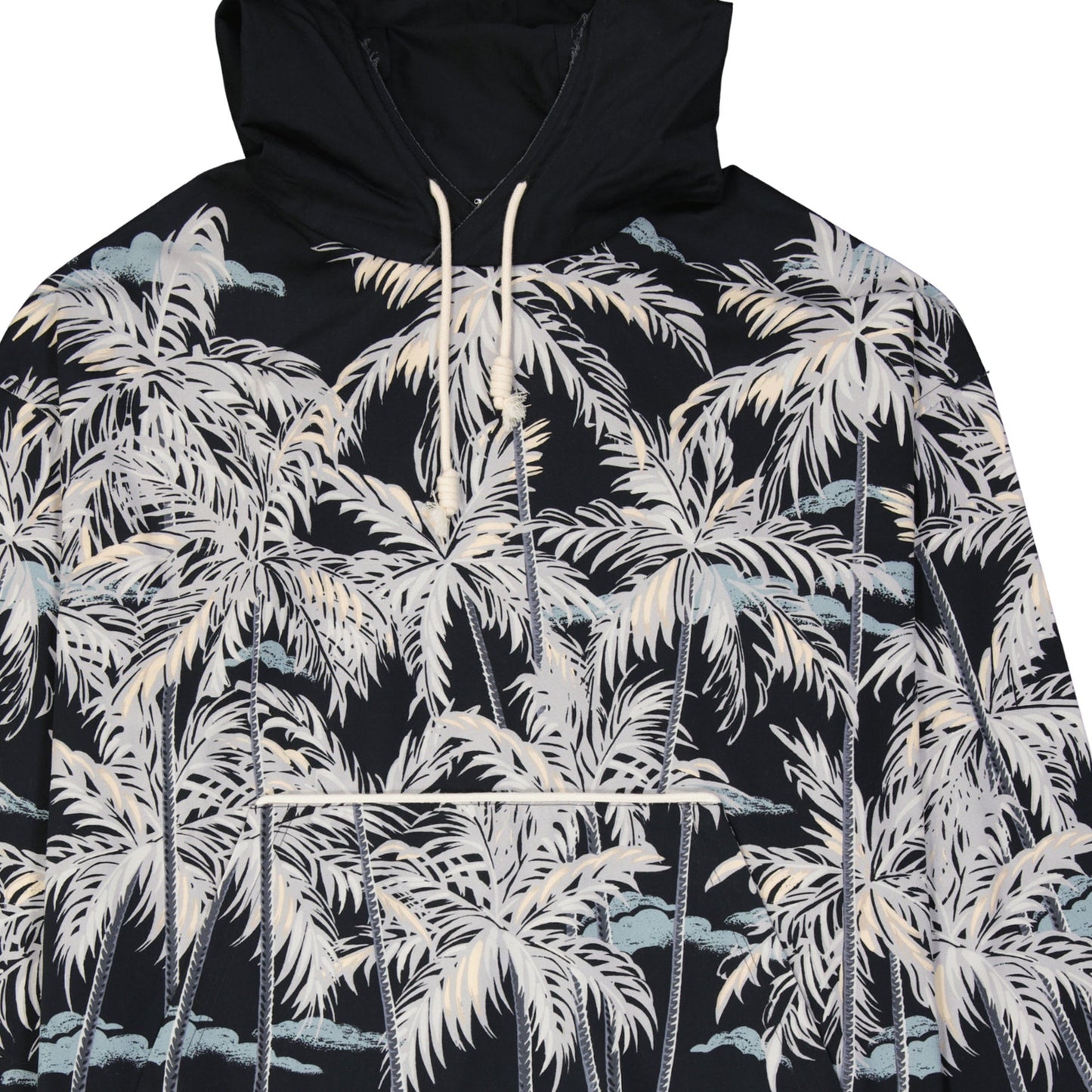 Palm Angels Hooded Printed Shirt Men PALM ANGELS