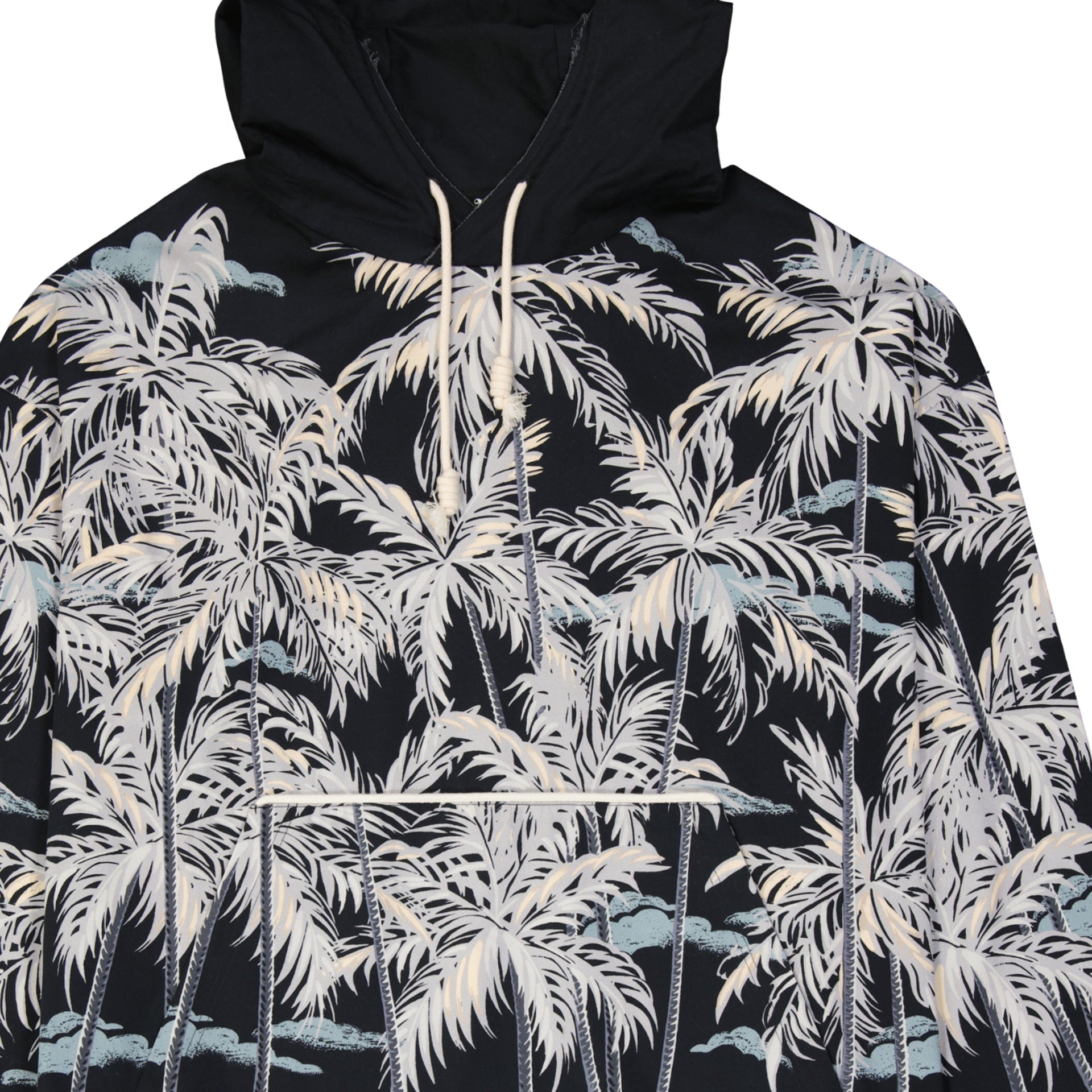 Palm Angels Hooded Printed Shirt Men PALM ANGELS