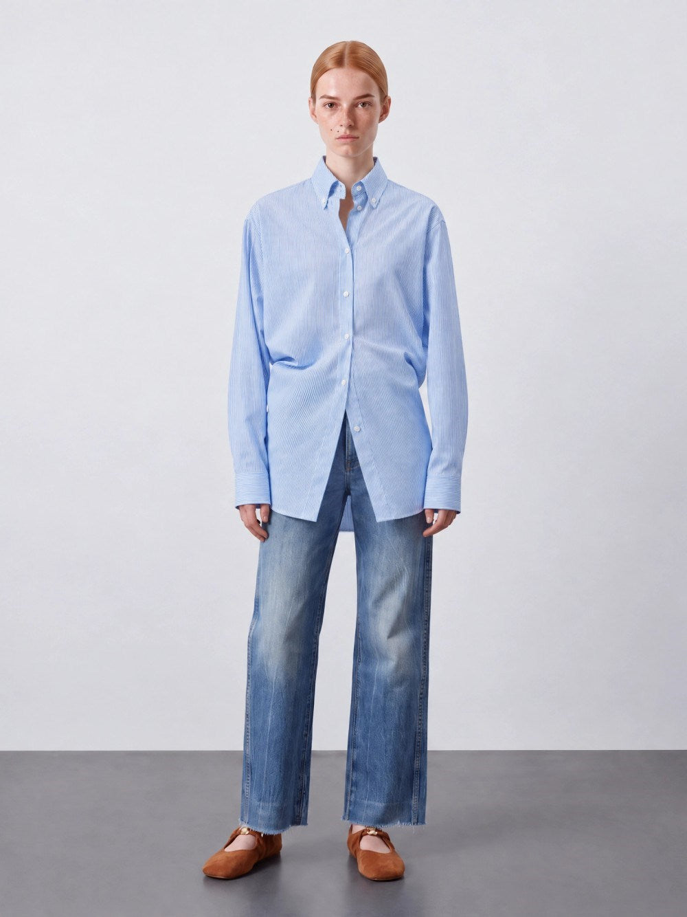 Loewe Women Fluid Wool Striped Shirt LOEWE