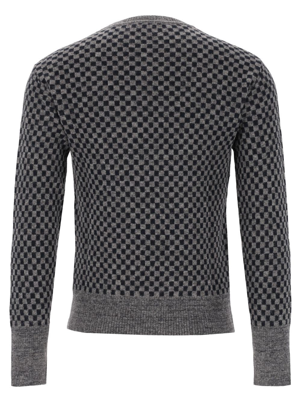 Vivienne Westwood Men Checkered Crewneck Sweater With Embroidery VIVIENNE WESTWOOD