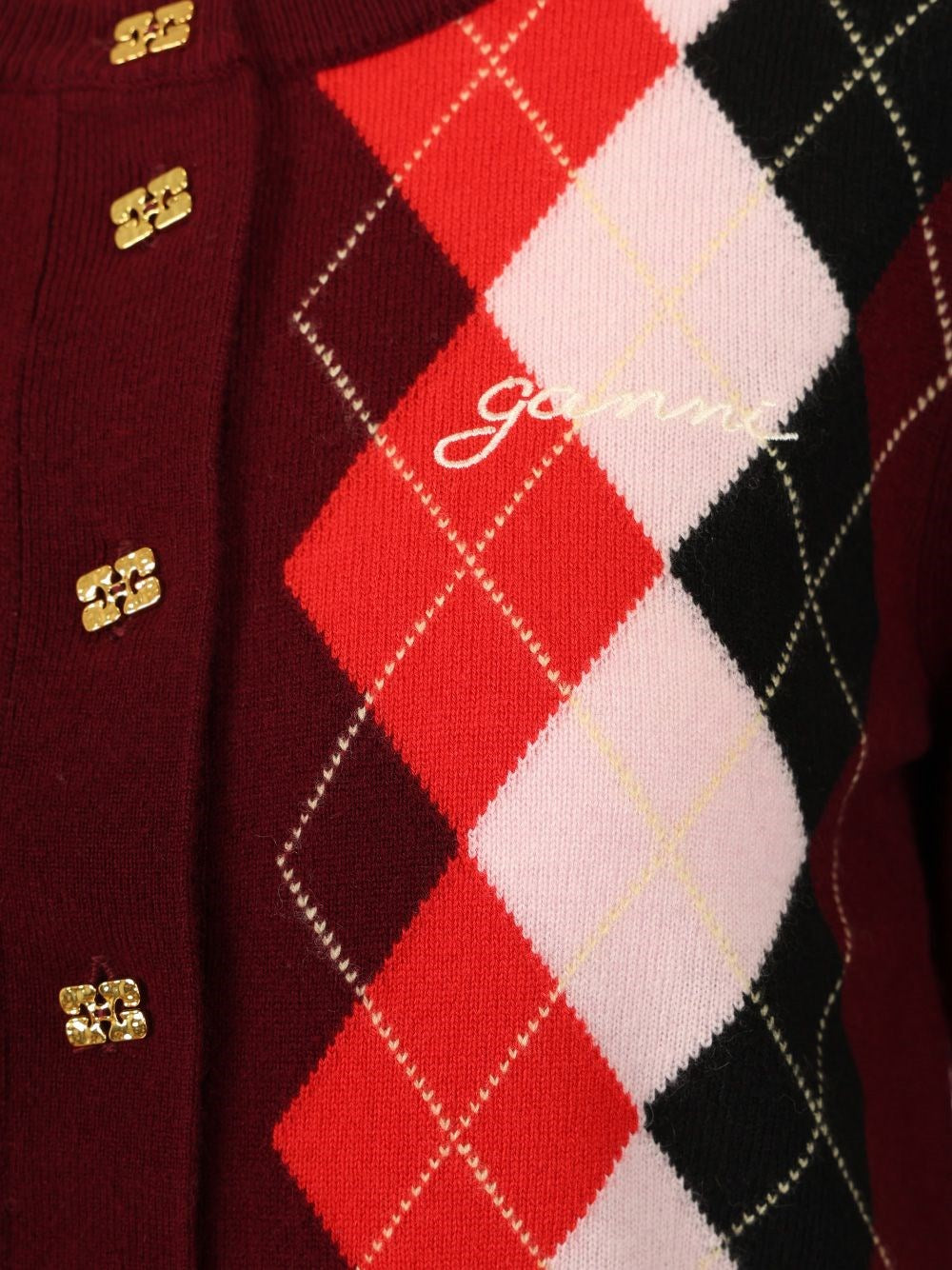 Ganni Women Checked Cardigan GANNI