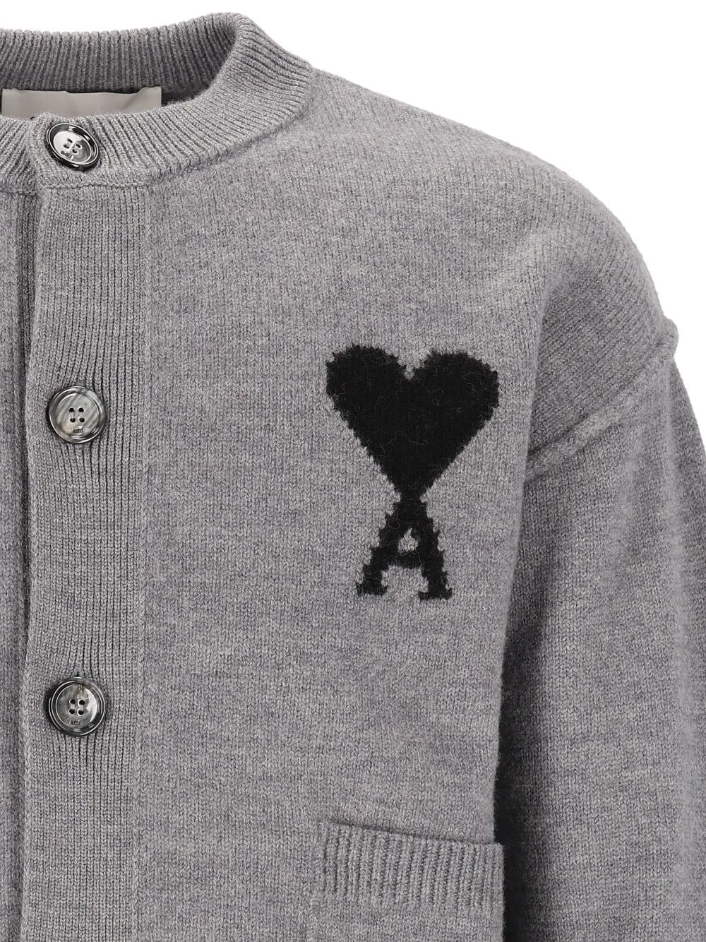 Ami Women Wool Ami De Coeur Cardigan AMI PARIS