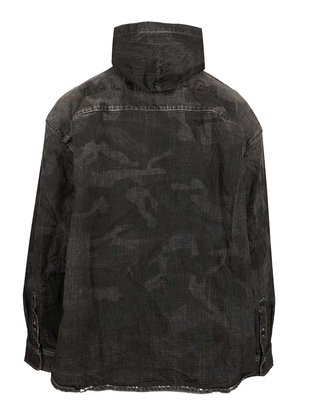 Balenciaga Men Denim Parka With Hood BALENCIAGA