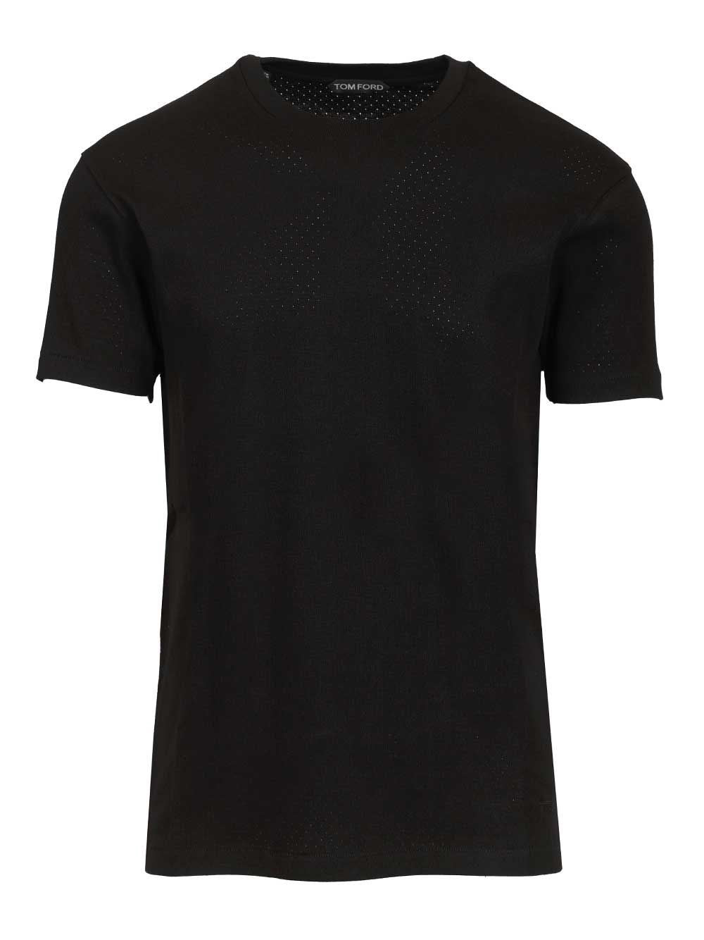 Tom Ford Men Perforated Ribbed T-Shirt TOM FORD