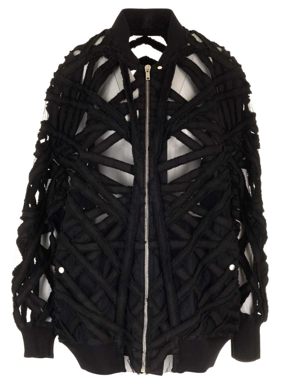 Rick Owens Women Cropped Jacket In Denim And Tulle RICK OWENS