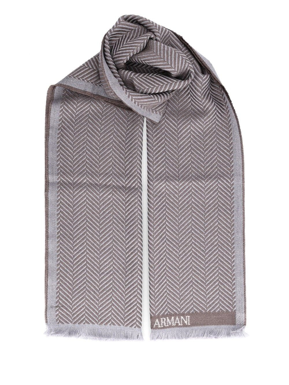 Giorgio Armani Men Wool Herringbone Scarf GIORGIO ARMANI