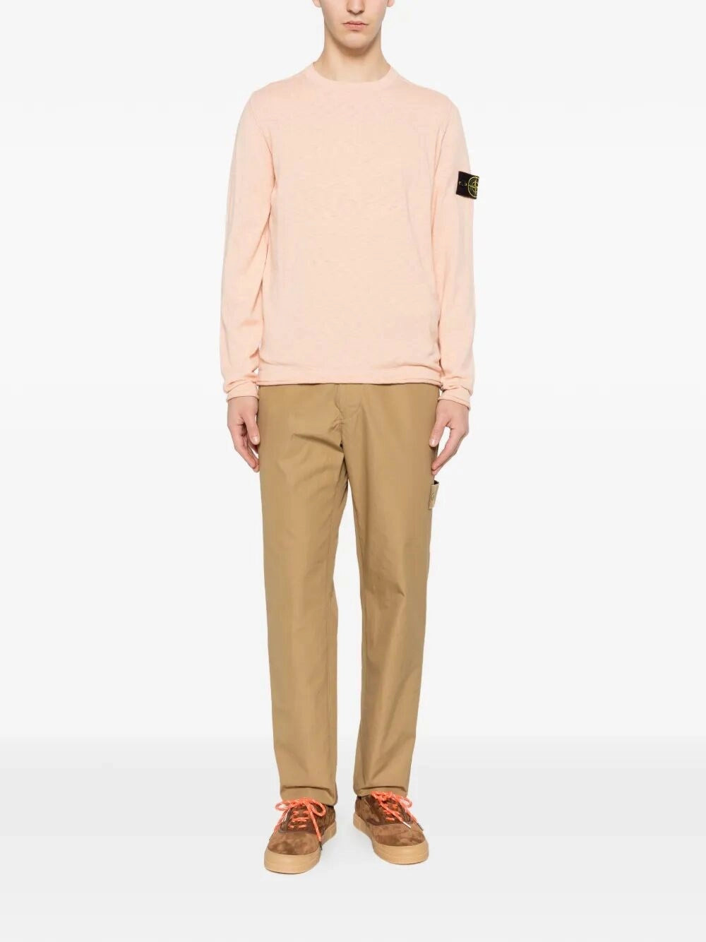Stone Island Men Stocking Stitch Organic Cotton Nylon Crewneck