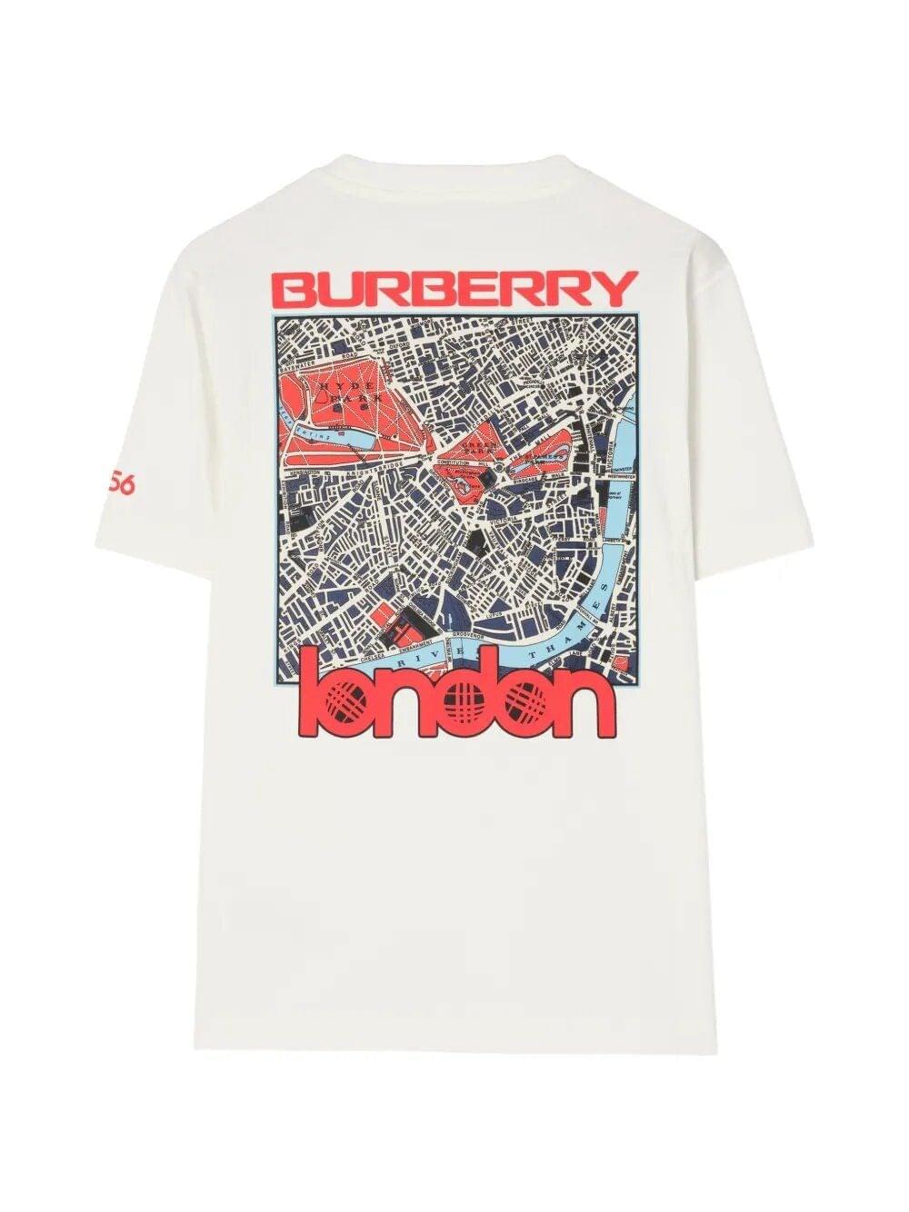 Burberry Men London Map Cotton T-Shirt BURBERRY
