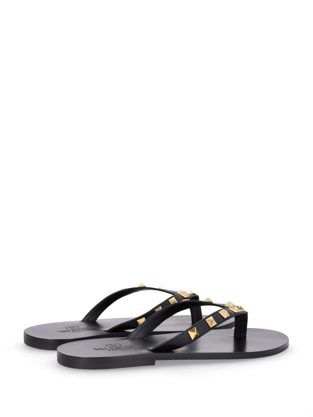 Valentino Garavani Men Rockstud Leather Thong Sandals VALENTINO GARAVANI