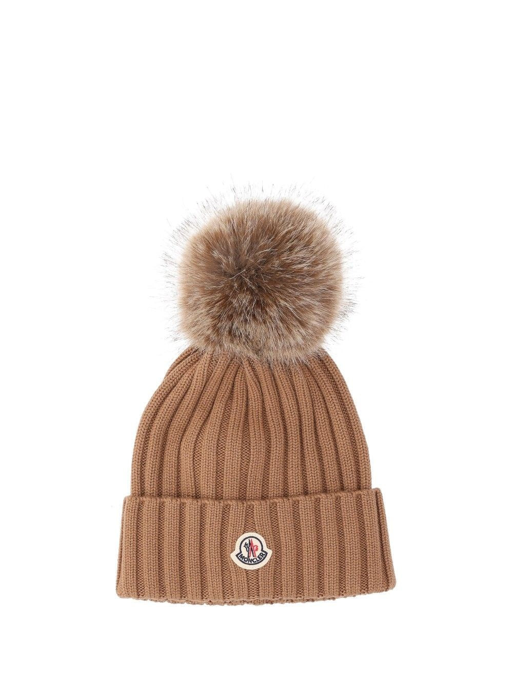 Moncler Women Wool Hat With Pom Pom MONCLER