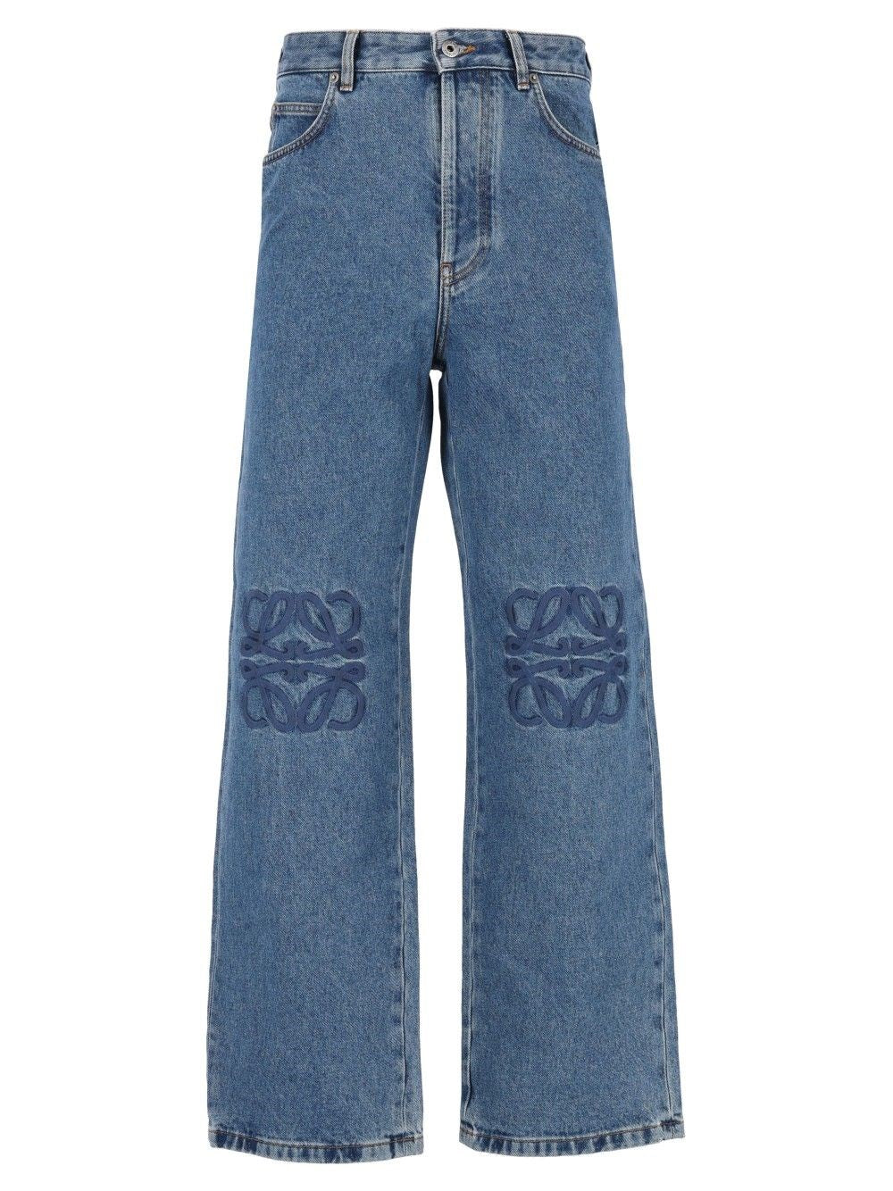 Loewe Men Anagram Baggy Denim Jeans LOEWE