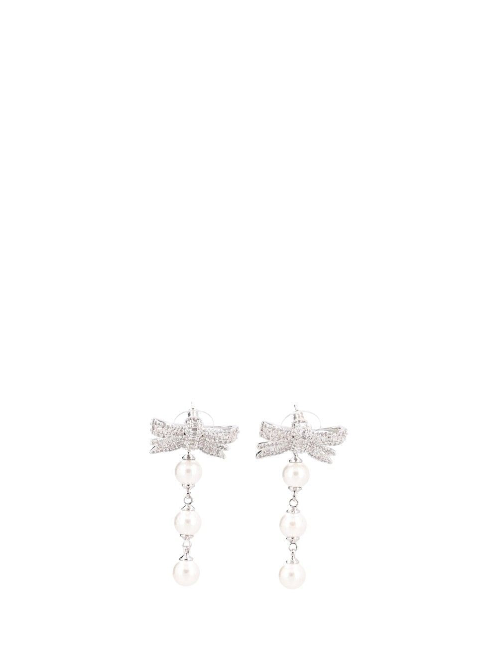 Self-Portrait Women Bow Earrings With Pearl-Effect Pendants SELF-PORTRAIT