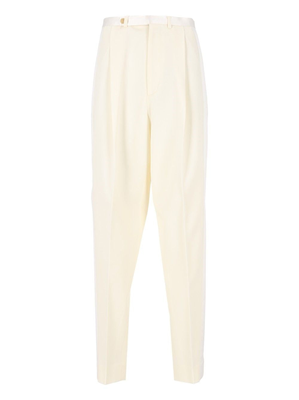 Celine Women Hepburn Tuxedo Trousers In Diagonal Wool CELINE