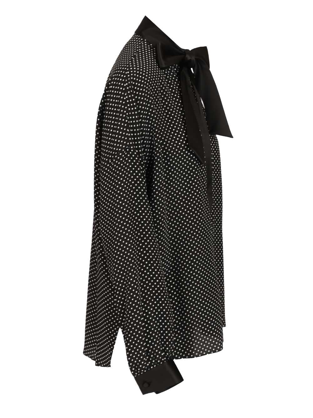 Tom Ford Women Polka Dot Silk Satin Blouse With Lavallière Collar TOM FORD