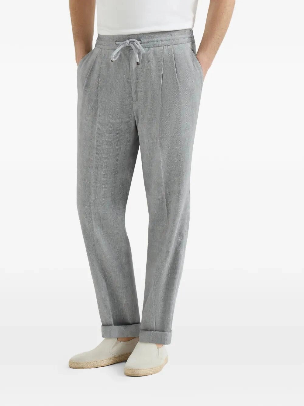 Brunello Cucinelli Men Pants With Drawstring And Double Pleats BRUNELLO CUCINELLI