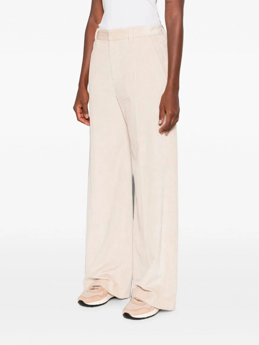 Brunello Cucinelli Women Corduroy Loose Pants With Monili BRUNELLO CUCINELLI