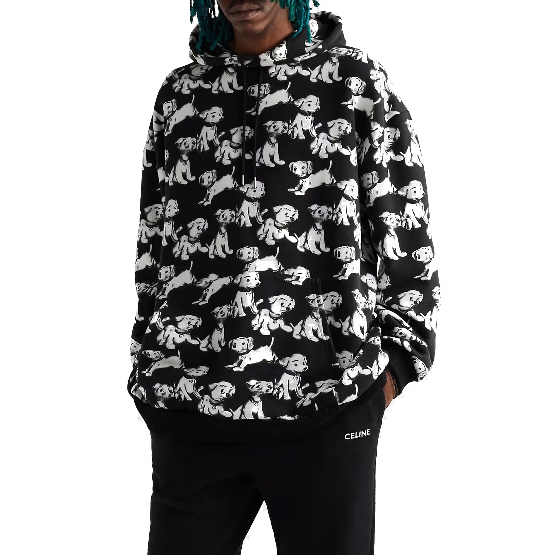 Celine Hooded Printed Dogs Sweatshirt Men CELINE