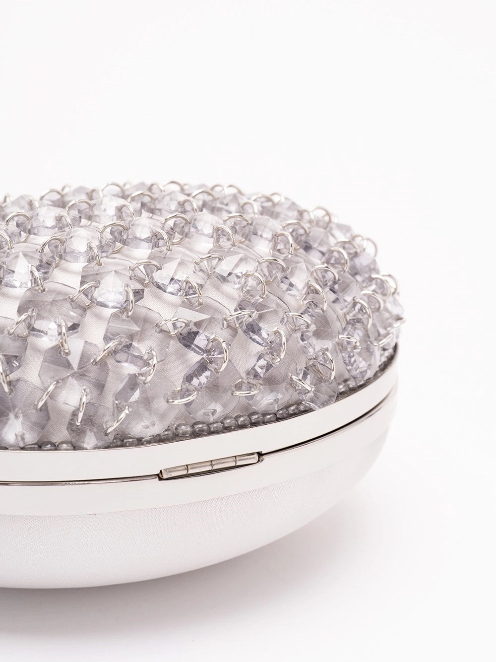 Self-Portrait Women Oval Crystal Chain Clutch Bag SELF-PORTRAIT
