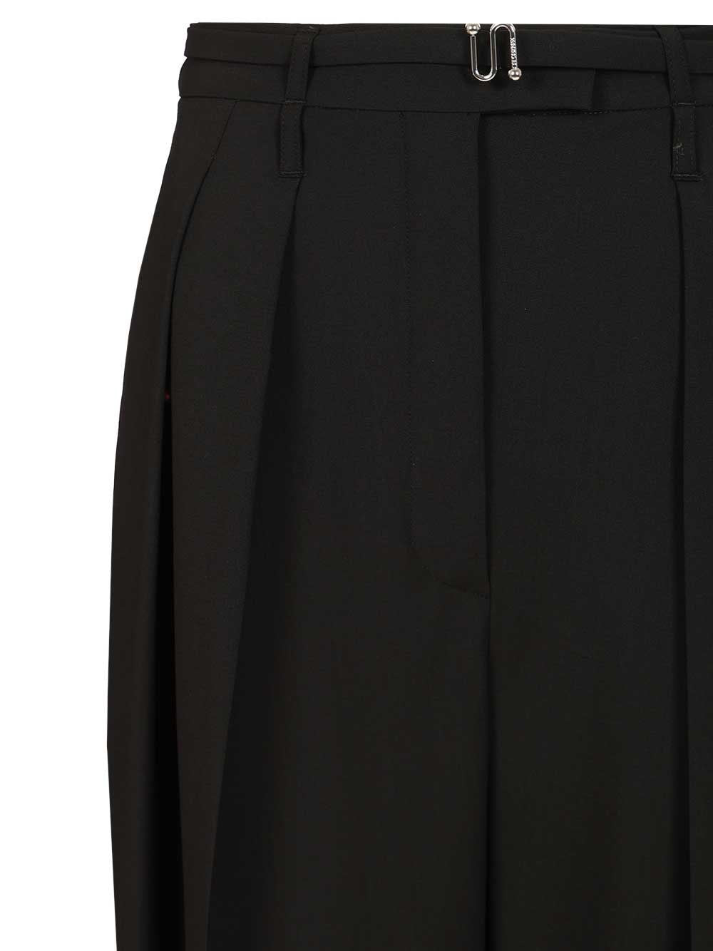 Sportmax Women Wide-Leg Trousers In Stretch Wool SPORTMAX