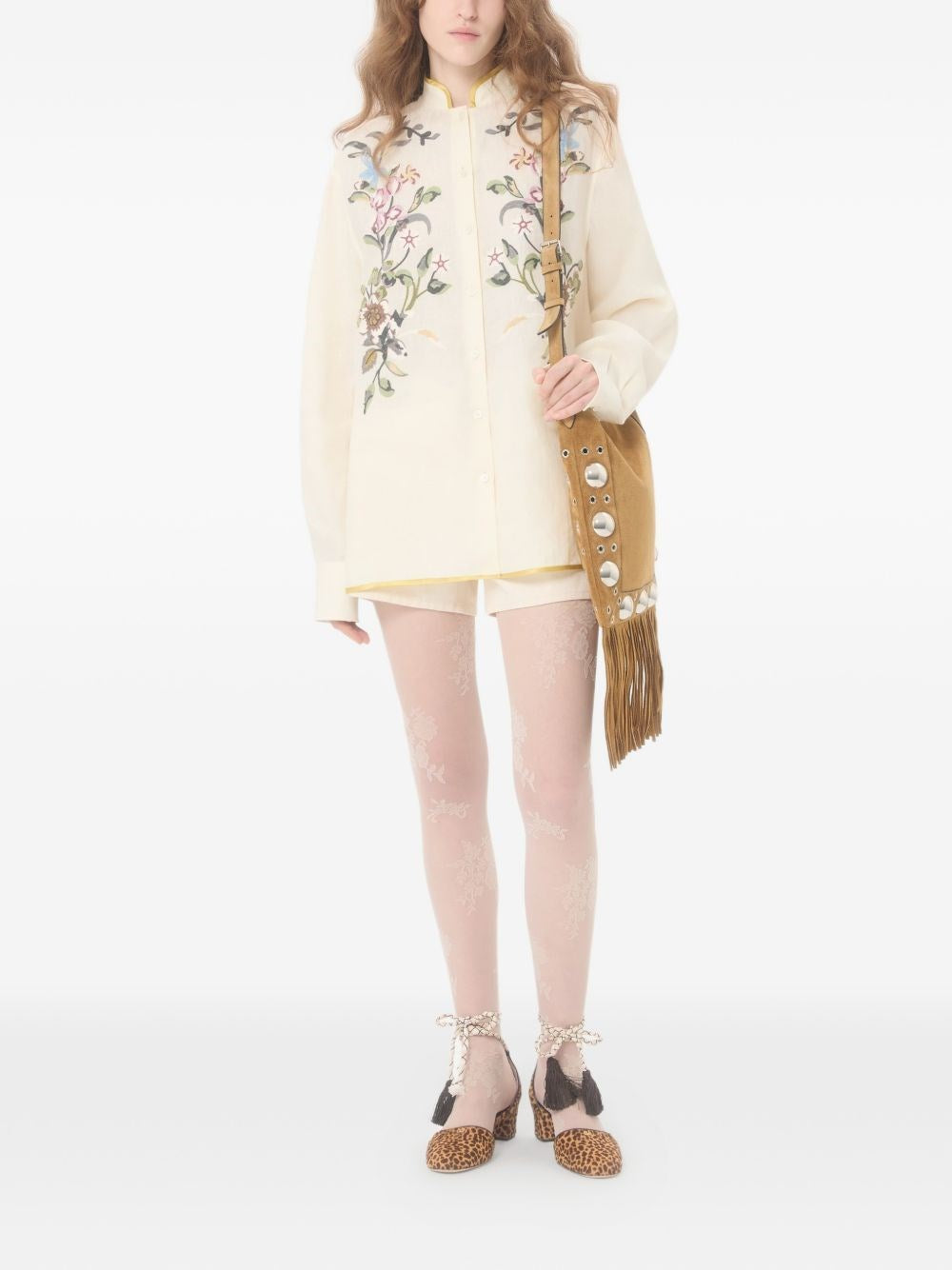 Valentino Garavani Women Linen Shirt With Embroidery VALENTINO GARAVANI