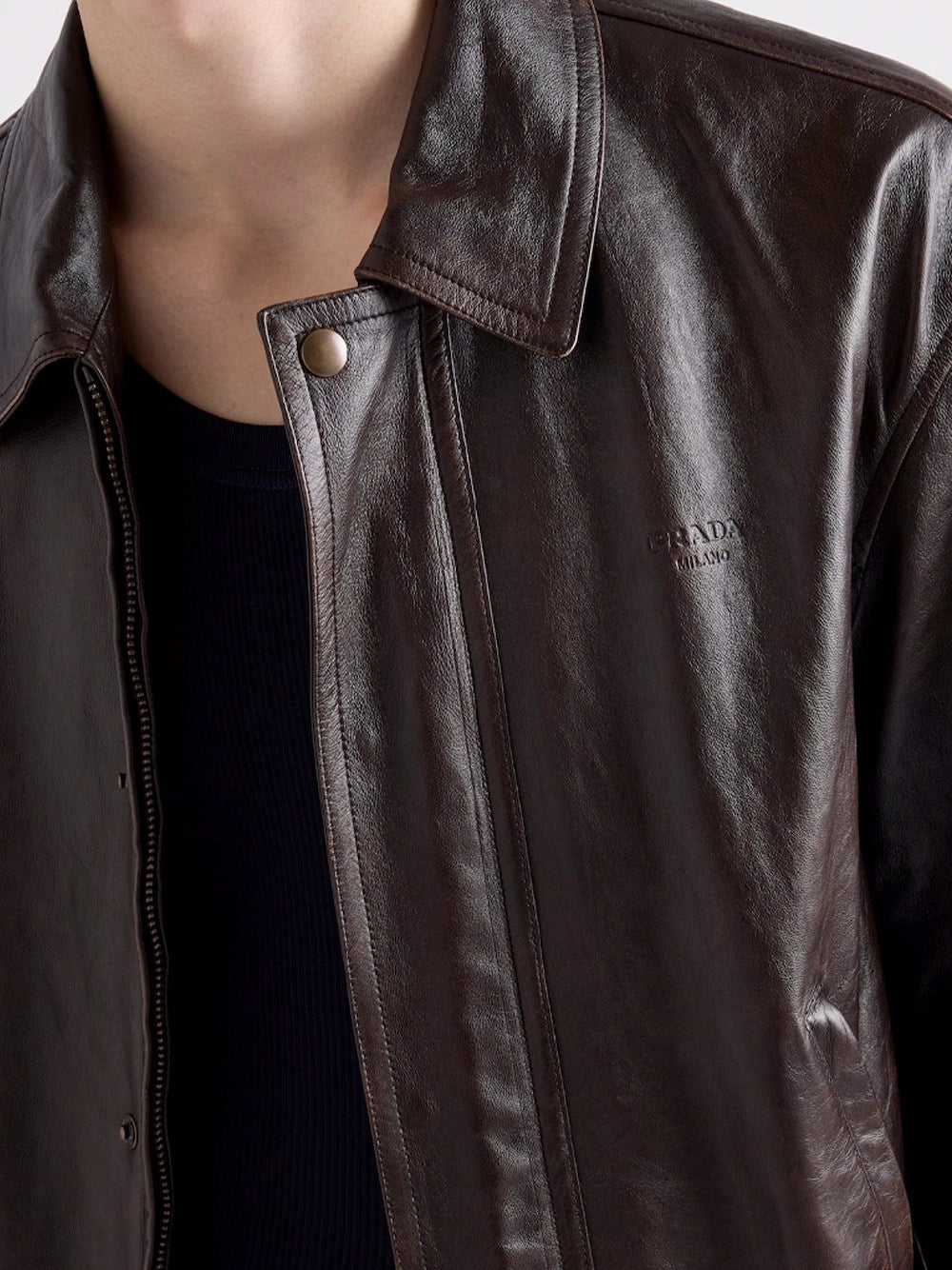 Prada Men Leather Jacket PRADA