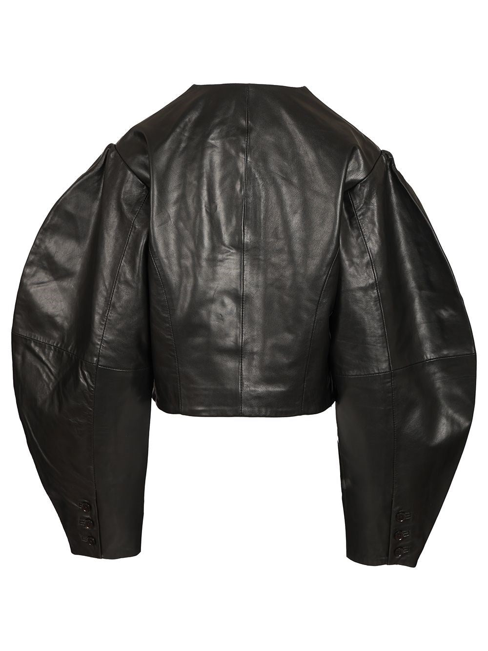 Rotate Women Fitted Black Leather Jacket ROTATE