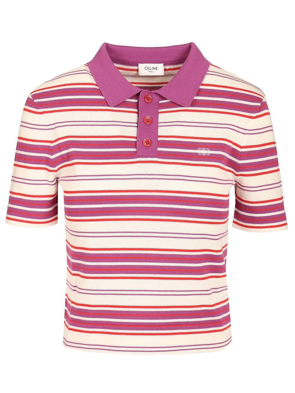Celine Women Knitted Cotton Polo Shirt CELINE