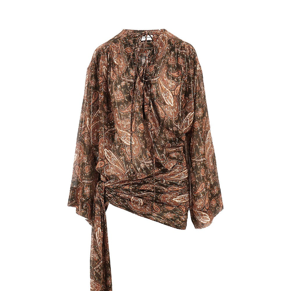 The Andamane Women Paisley Georgette 'Indira' Mini Dress THE ANDAMANE