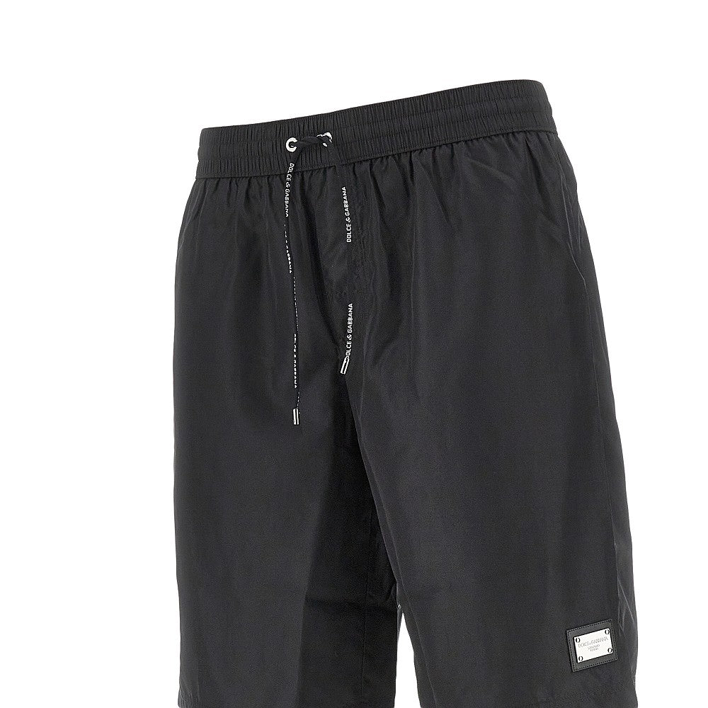 Dolce&Gabbana Men Swimshorts With Logo Plate DOLCE & GABBANA