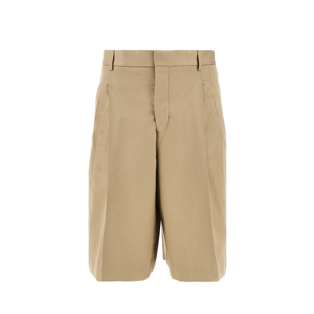 Ami Men Cotton Gabardine Shorts With Darts AMI PARIS