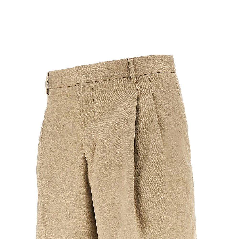 Ami Men Cotton Gabardine Shorts With Darts AMI PARIS