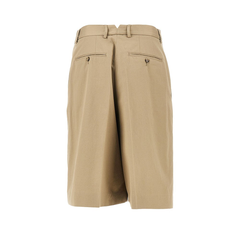 Ami Men Cotton Gabardine Shorts With Darts AMI PARIS