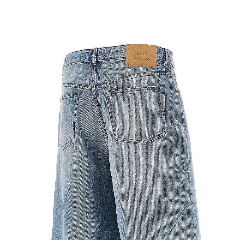 Ami Men Wide Leg Denim Shorts AMI PARIS