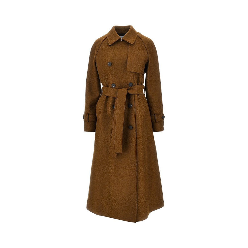 Harris Wharf London Women Pressed Wool Long Trench Coat HARRIS WHARF LONDON