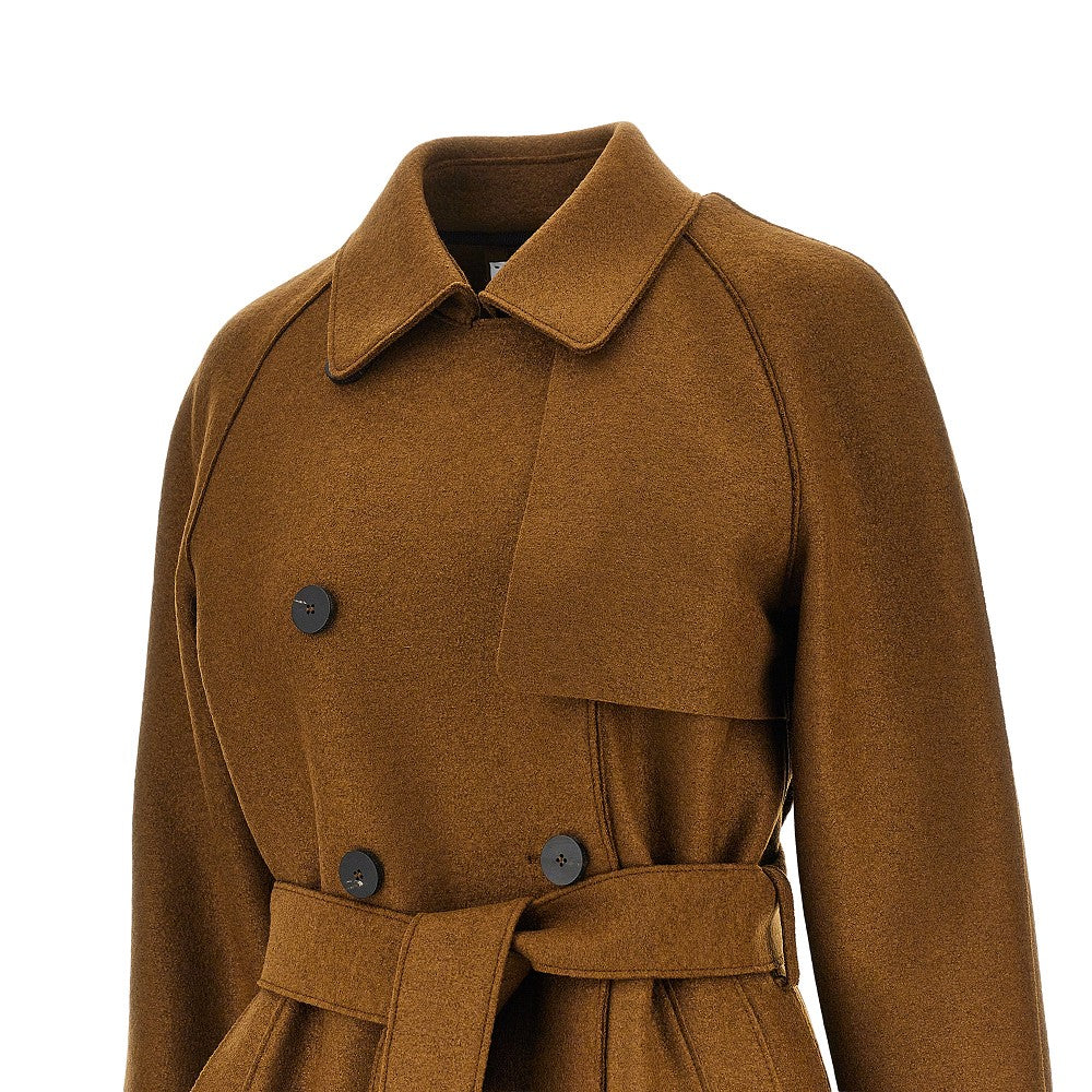 Harris Wharf London Women Pressed Wool Long Trench Coat HARRIS WHARF LONDON