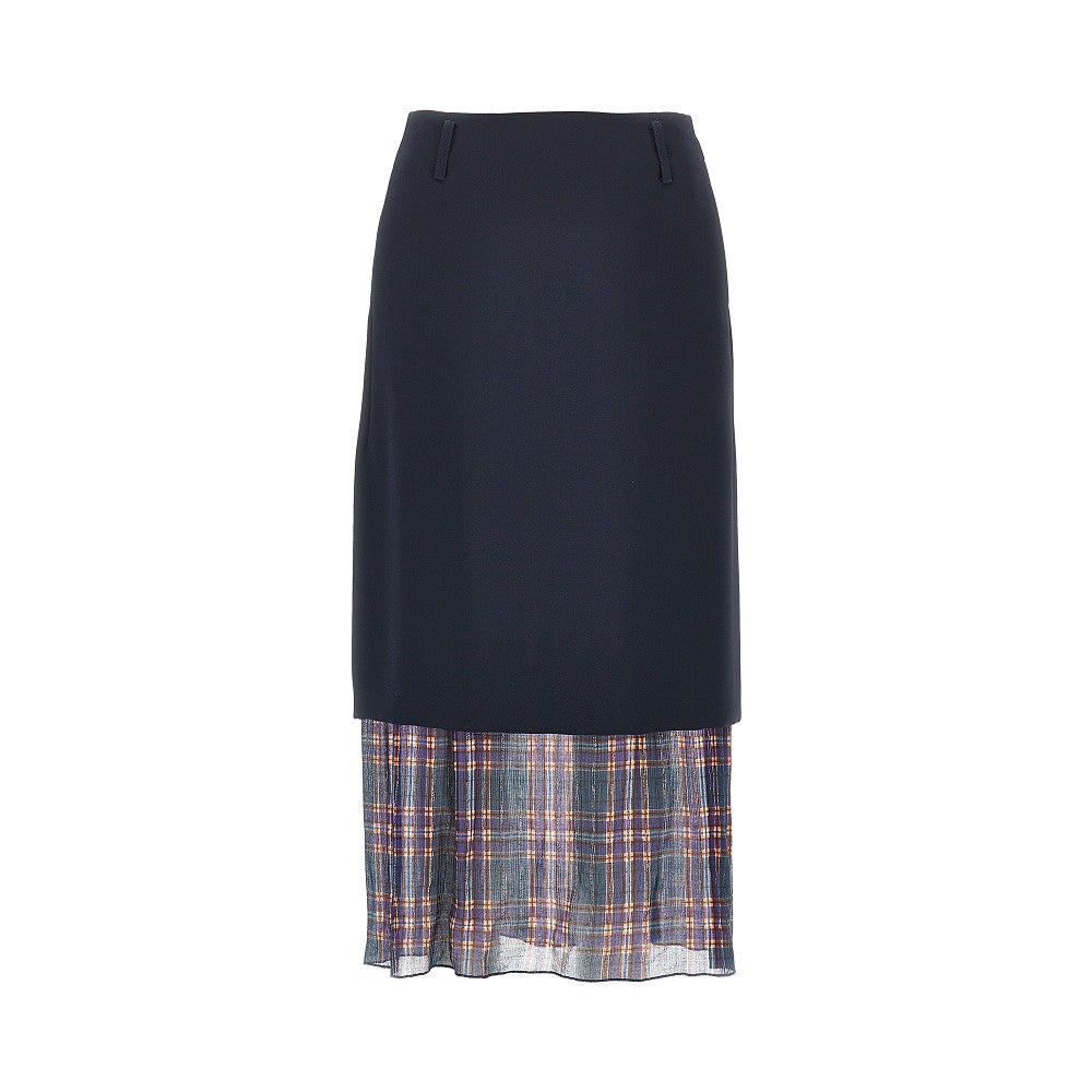Dries Van Noten Women Cady Midi Skirt With Check Insert DRIES VAN NOTEN