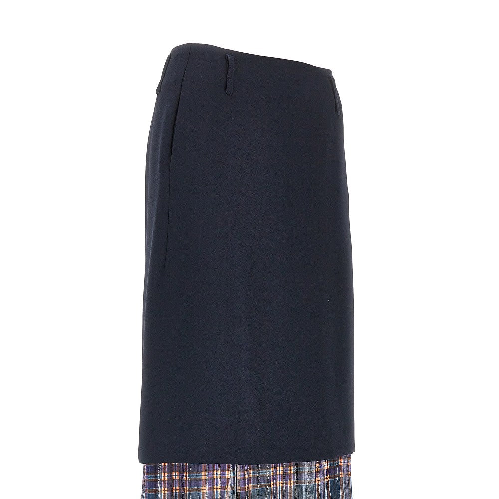 Dries Van Noten Women Cady Midi Skirt With Check Insert DRIES VAN NOTEN