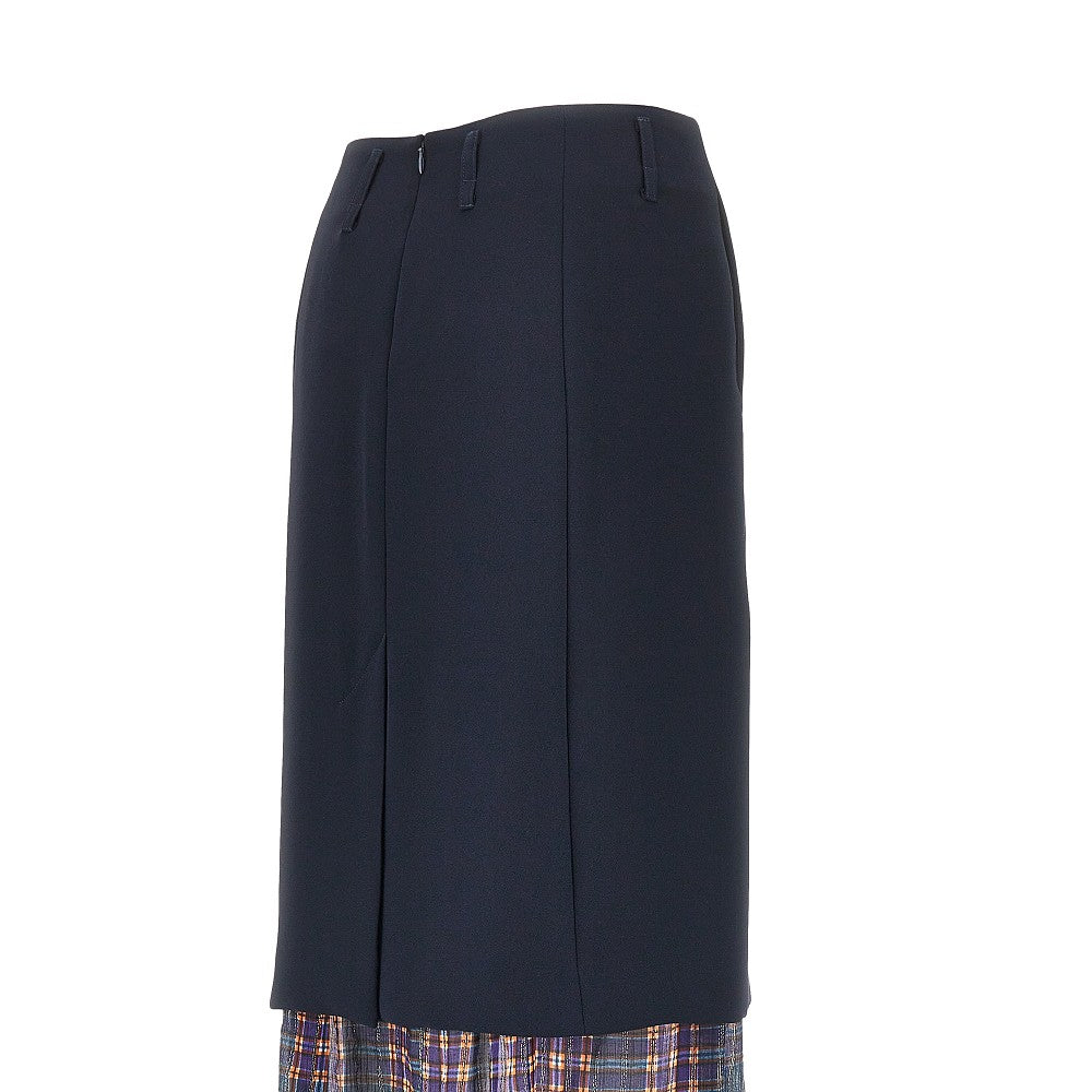 Dries Van Noten Women Cady Midi Skirt With Check Insert DRIES VAN NOTEN