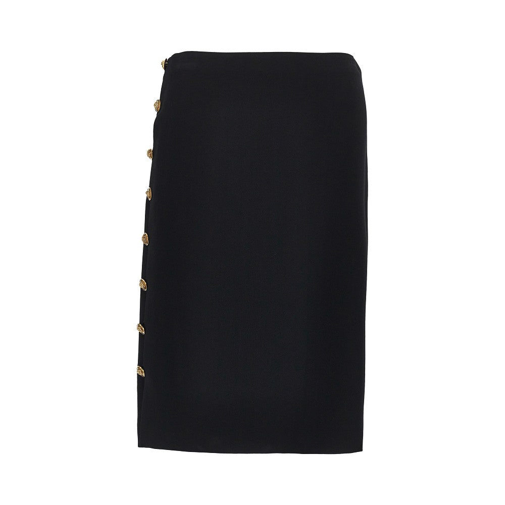 Versace Women Stretch Viscose Skirt With Medusa Buttons VERSACE