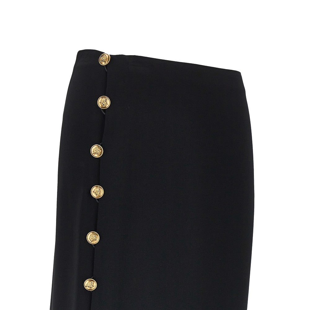 Versace Women Stretch Viscose Skirt With Medusa Buttons VERSACE