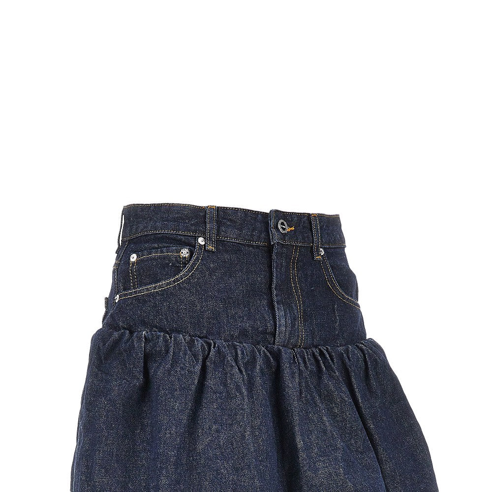 Ganni Women Denim Mini Bubble Skirt GANNI