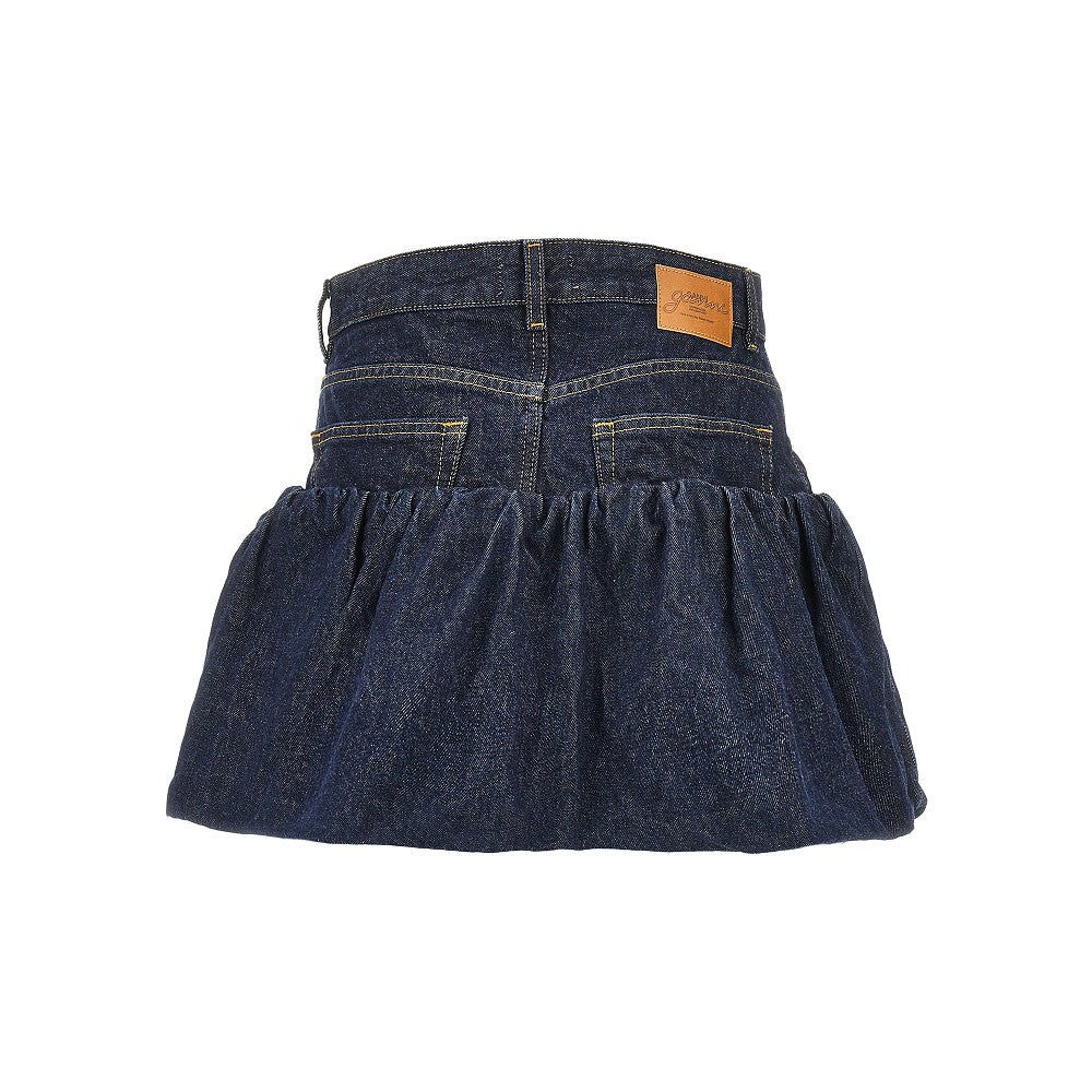 Ganni Women Denim Mini Bubble Skirt GANNI