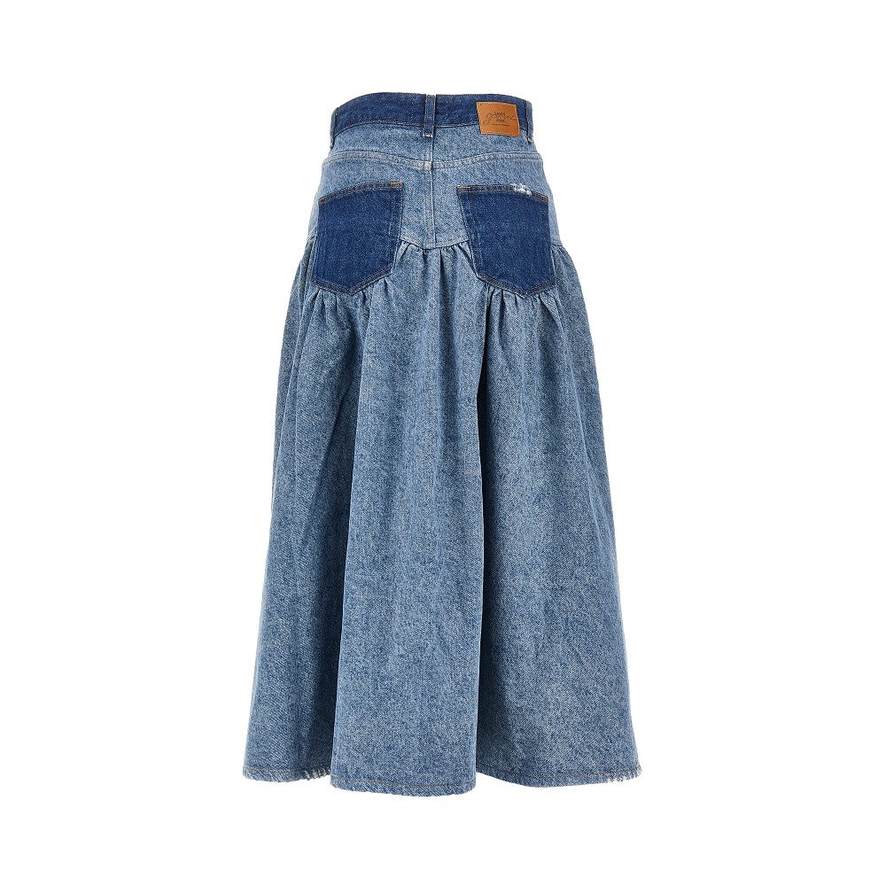 Ganni Women Cotton Denim Long Skirt GANNI