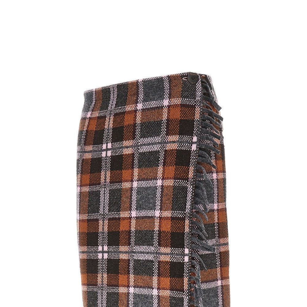 Guest In Residence Women Plaid Wrap Midi Skirt GUEST IN RESIDENCE