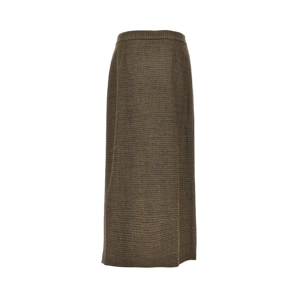Etro Women Wool Long Skirt With Houndstooth Motif ETRO