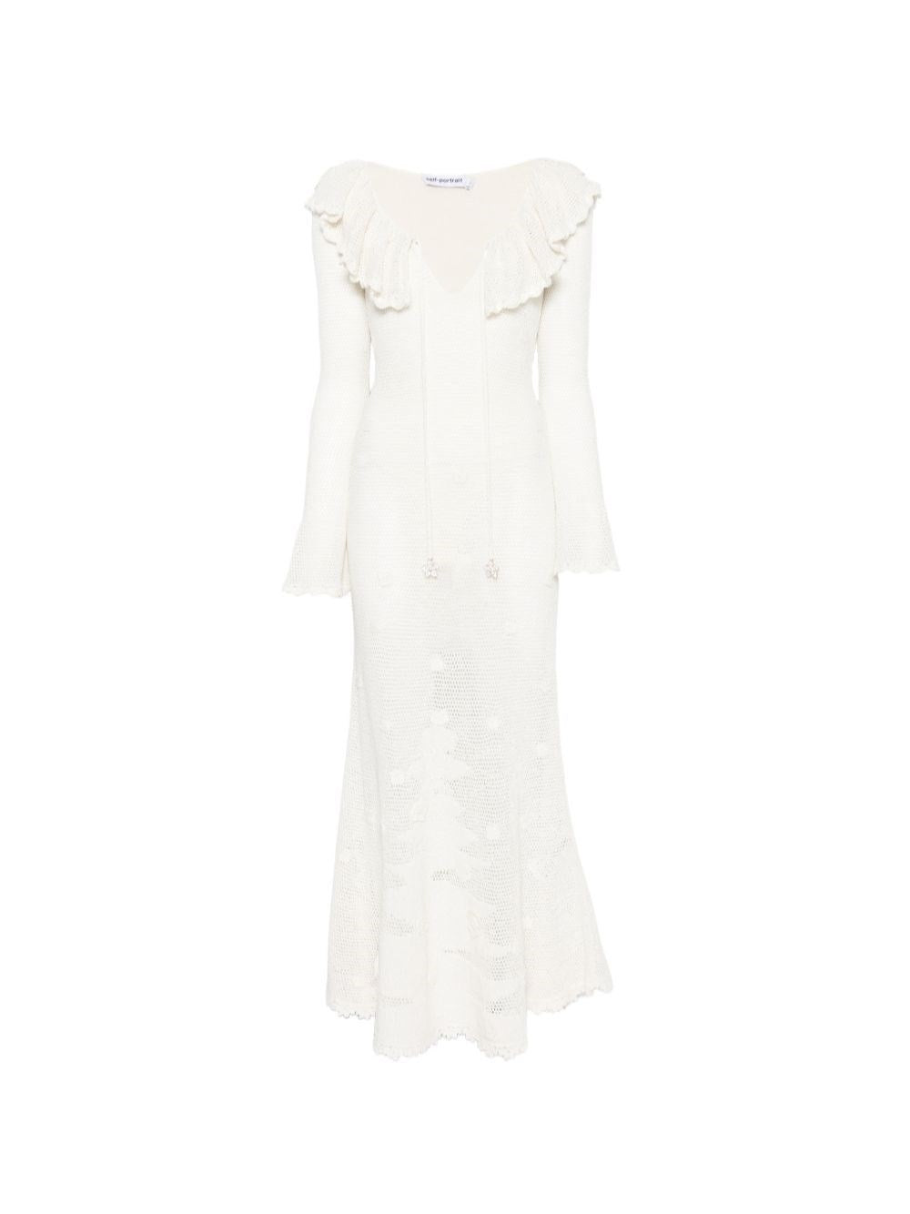 Self-Portrait Women White Midi Dress SELF-PORTRAIT