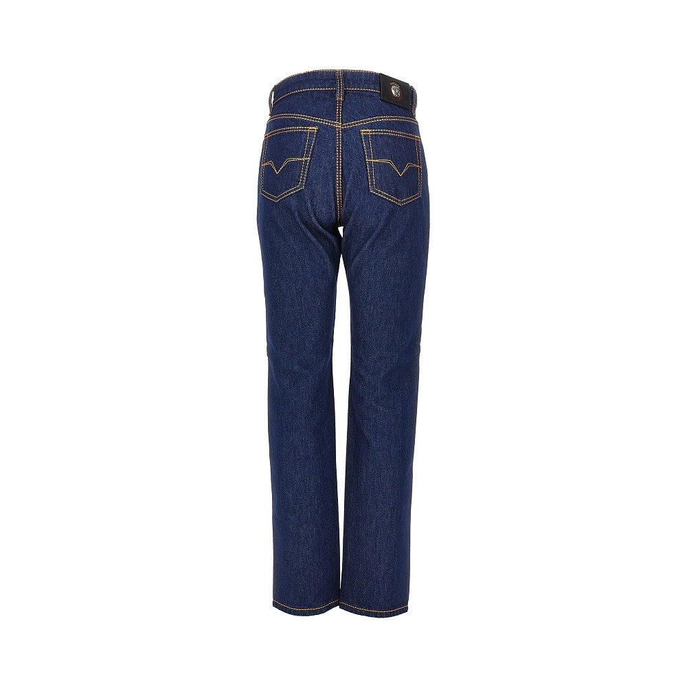 Versace Women Cotton Denim Jeans With Medusa Detail VERSACE