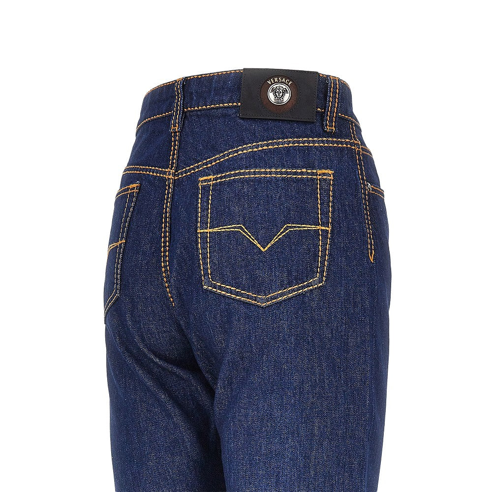 Versace Women Cotton Denim Jeans With Medusa Detail VERSACE